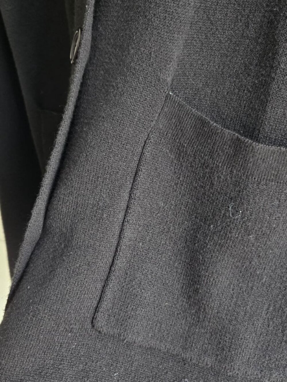 Lily Morgan Black Cotton Blend Knit Blazer Cardigan Size L PTP20 - Picture 4 of 9